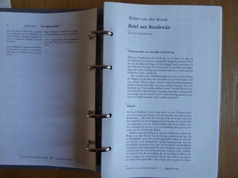 Broeck, Walter van den / Paardekooper, Jos - Walter van den Broeck - Brief aan Boudewijn (uit: Lexicon van Literaire Werken)