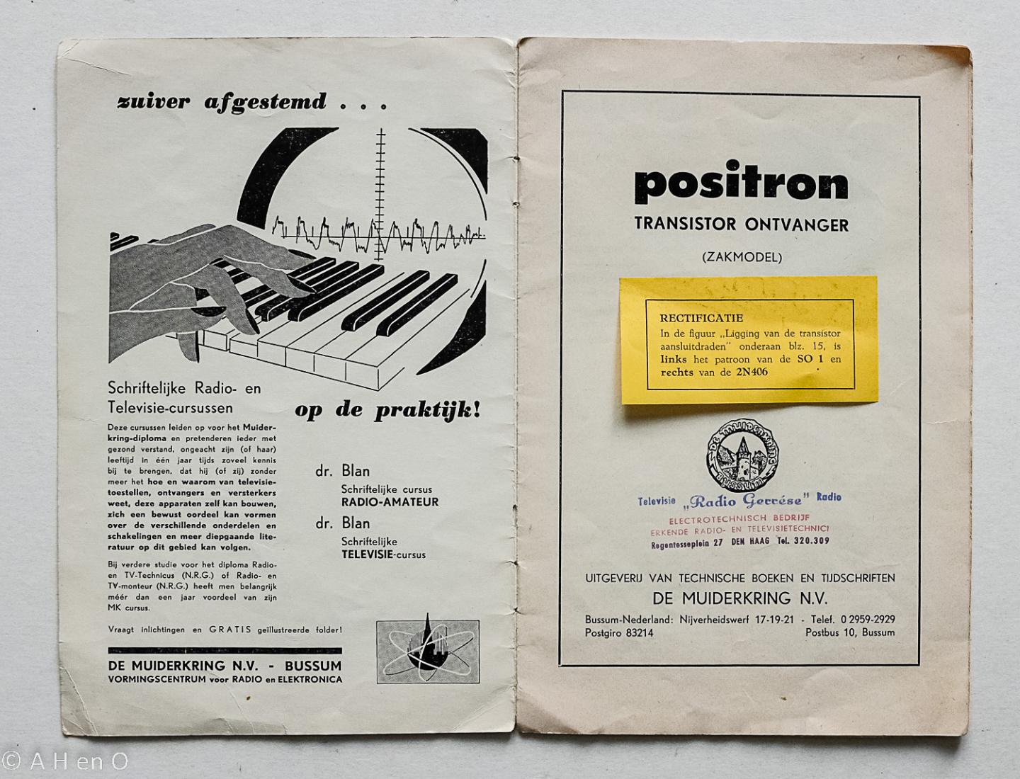  - Transistor zakradio Positron /  samengesteld onder redactie van Radio Bulletin