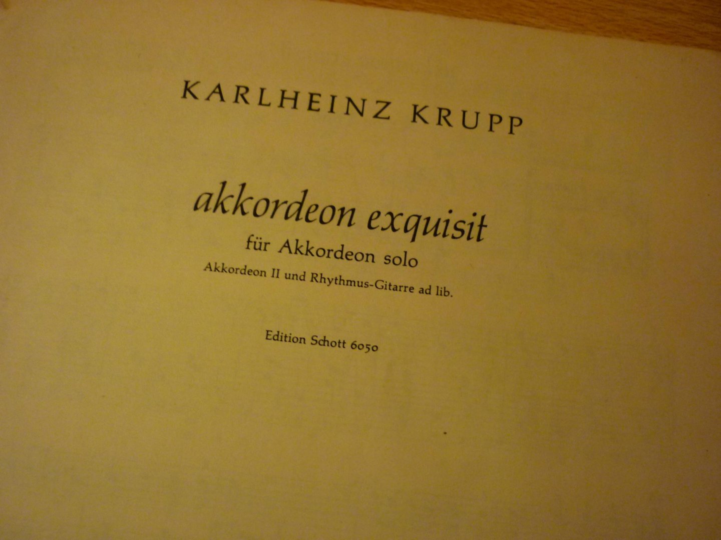 Krupp; KarlHeinz - Akkordeon exquisi; fur Akkordeon solo