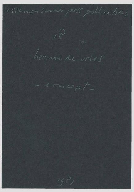 vries, herman de. - concept.