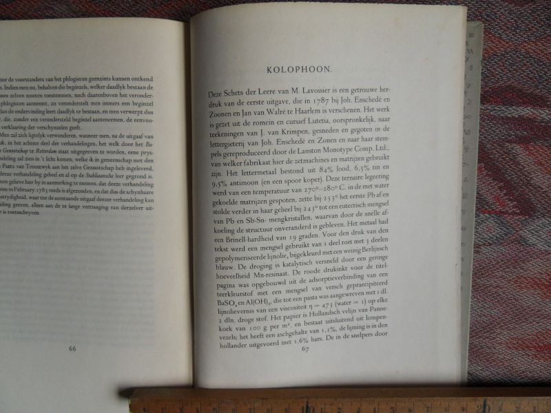 Marum, Martinus van. - Schets der Leere van M. Lavoisier. [ Beperkte oplage van 300 exemplaren ].