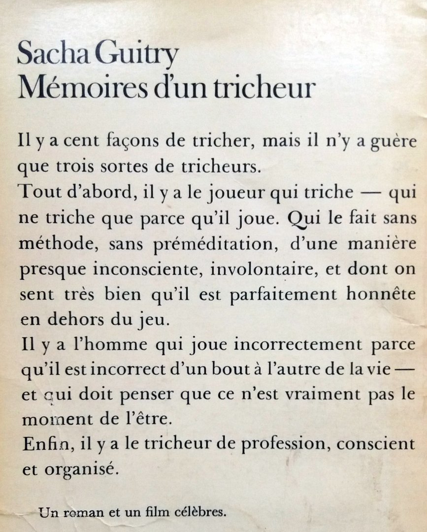 Guitry, Sacha - Mémoires d'un tricheur (FRANSTALIG)