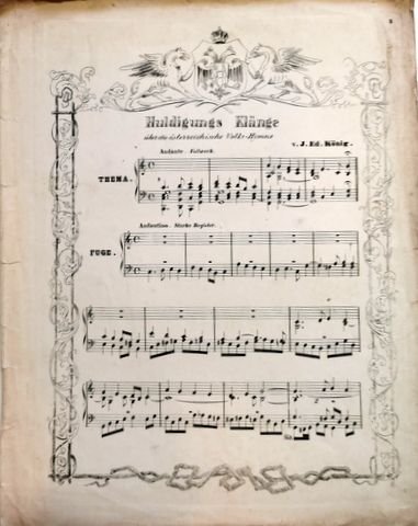 König, Jos. Eduard und Joseph Haydn: - Huldigungs Klänge über die österreichische Volks-Hymne
