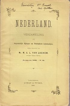 (DEYSSEL, Lodewijk van). LOGHEM (red.), M.G.L. van - Nederland. Verzameling van Oorspronkelijke Bijdragen van Nederlandsche Letterkundigen, onder redactie van Mr. M.G.L. van Loghem (Fiore Della Neve). Jaargang 1896 no. 12. (Met handgeschreven aantekening van Lodewijk van Deyssel).