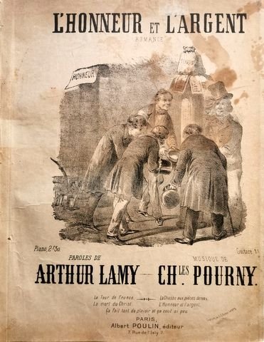 Pourny, Charles: - L`honeur et l`argent. Romance [chant et piano]