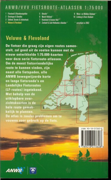 Koninklijke . Nederlandsche.Toeristenbond en Redactie - Veluwe en Flevoland .. ANWB Fietsroute - Atlas  1 : 75000