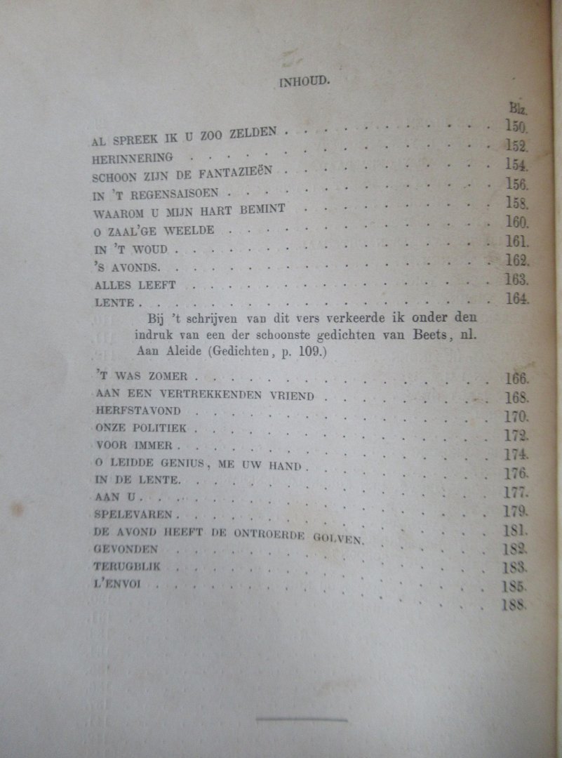 Honigh, C. - Mijne lente. Liederen