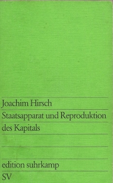 Hirsch, Joachim - Staatsapparat und Reproduktion des Kapitals