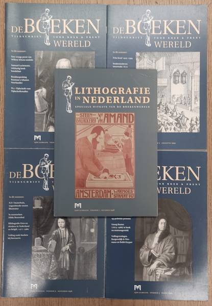BOEKENWERELD, DE. - De Boekenwereld. Tijdschrift voor boek en prent. Vijftiende jaargang, 1998 - 1999. Compleet: Vijf nummers [ inclusief de speciale uitgave: Lithografie in Nederland ]