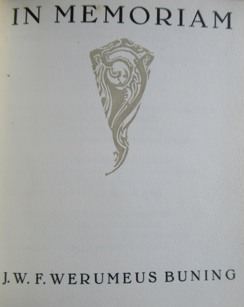  - In memoriam  J.W.F:  Weremeus Buning