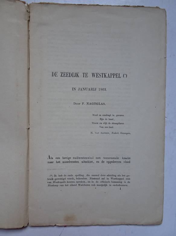 Nagtglas, F.. - De zeedijk te Westkappel in Januarij 1863.