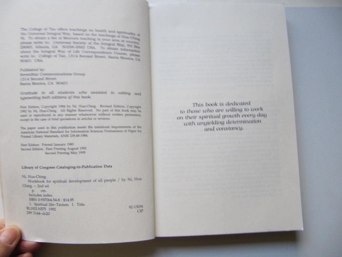 Hus-Ching Ni - Workbook for Spiritual Development of All People