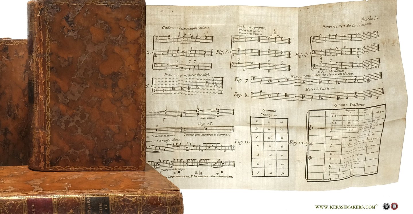 Rousseau, J. J. - Dictionnaire de musique, Tome Premier - Tome troisième, A - Z. (Sub-division of:) Oeuvres complettes. Nouvelle édition. Tome dix-septième - dix-neuvième (and) Tome de planches.