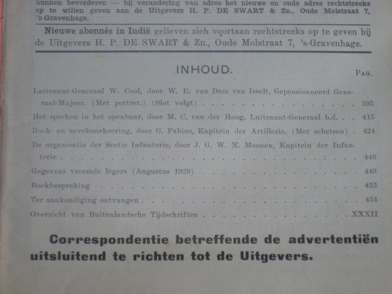  - De Militaire Spectator, Tijdschrift voor de weermacht van Nederland en Indie