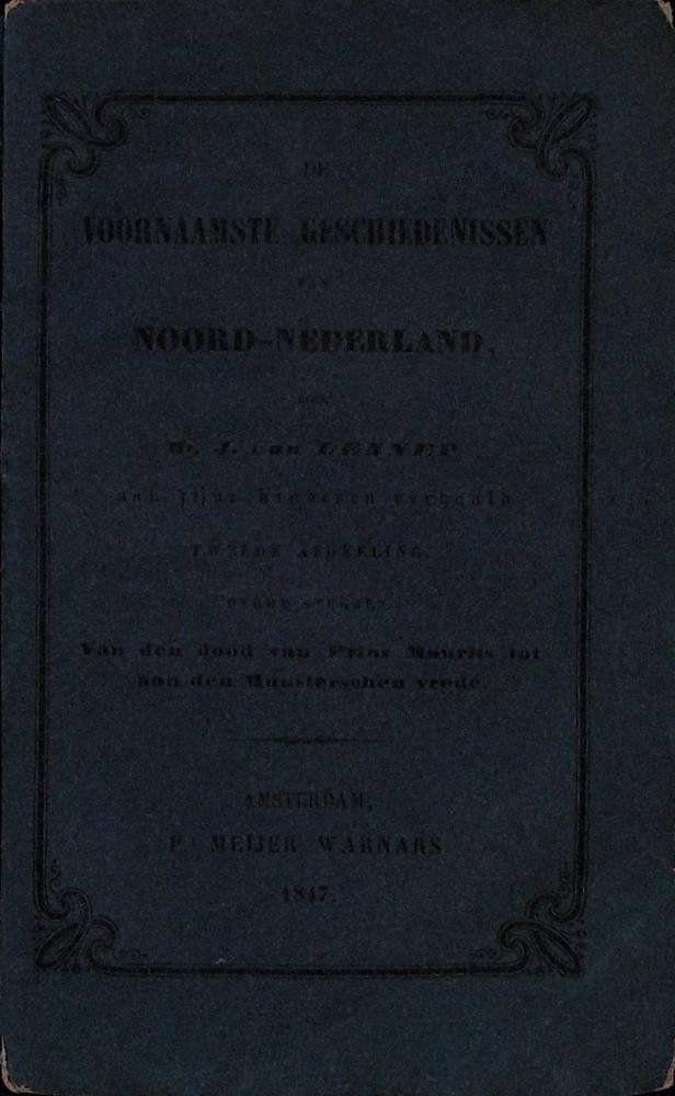 Lennep, J .. van - Voornaamse geschiedenissen Noord Nederland