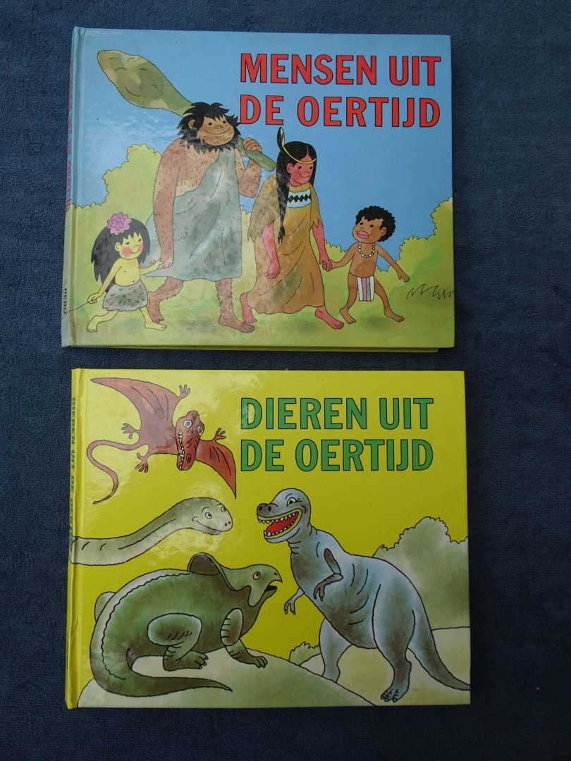 Sed'a, Gustav. - Dieren uit de Oertijd/ Mensen uit de Oertijd. 2 pop-up boeken.