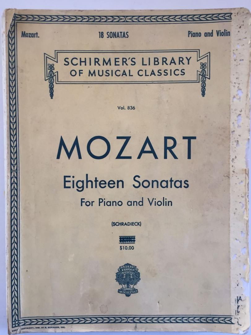 Schradieck, Henry (edited and fingered by) - Mozart, Eighteen Sonatas for piano and violin / Schirmer's Library of Musical Classics, Vol. 836