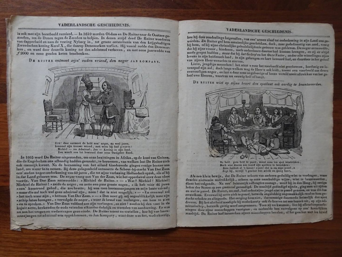 N.n.. - Vaderlandsche Geschiedenis. Tafereelen uit het leven van Michiel Adriaansz. de Ruiter. Uit: Prent-Magazijn, 3de Jaarg. 7.