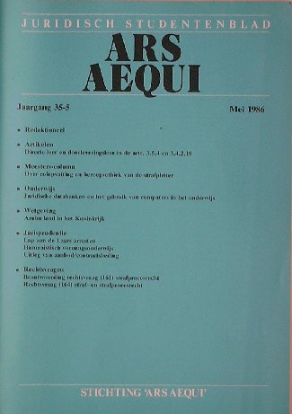 red. - Ars aequi. Juridisch studentenblad. 1986.