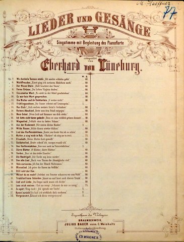 Lüneburg, Eberhard von: - Lieder und Gesänge für eine Singstimme mit Begleitung des Pianoforte. 31. Still ruht der See (Pfeil)