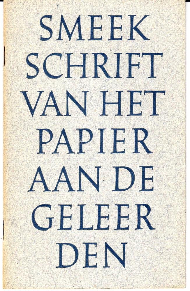 Bürger, Gottfried August - Smeekschrift van het papier aan de geleerden