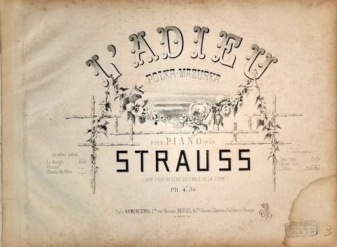 Strauss, Isaac (vermutlich): - L`adieu. Polka-mazurka pour piano par Strauss