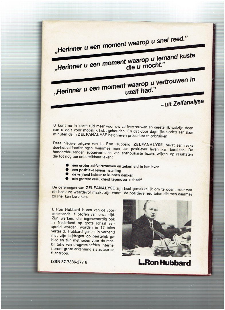 Hubbard, L.R. - Zelfanalyse / een eenvoudig doe-het-zelf boek met test en technieken gebaseerd op de ontdekkingen van Dianetics