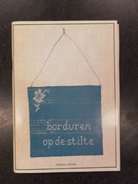 Kikken, Mathieu; Illustrator : Pelzer, Sandra  - Borduren op de stilte. Gedichten. Losse bijlage gedicht met handtekening (meegedrukt?) Geleen 27 september 1989 5e bundel 