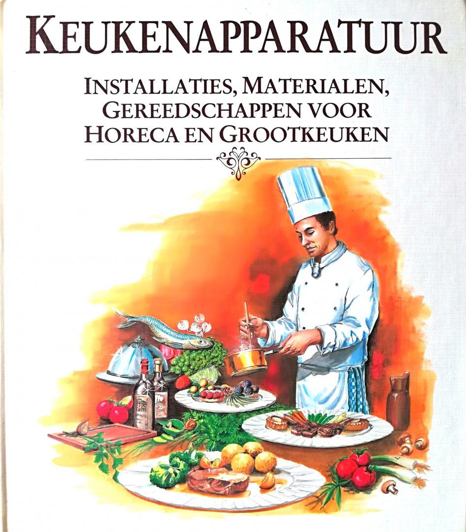 Fennema , W. J. [ ISBN 9789052110011 ] 1806 - Keukenapparatuur. ( Installaties , Materialen , Gereedschappen voor Horeca en Grootkeuken. )  Daarnaast bevat dit boek van vrijwel ieder apparaat/ machine een afbeelding. Bij het bestuderen van de verschillende apparaten krijgt men behalve kennis -