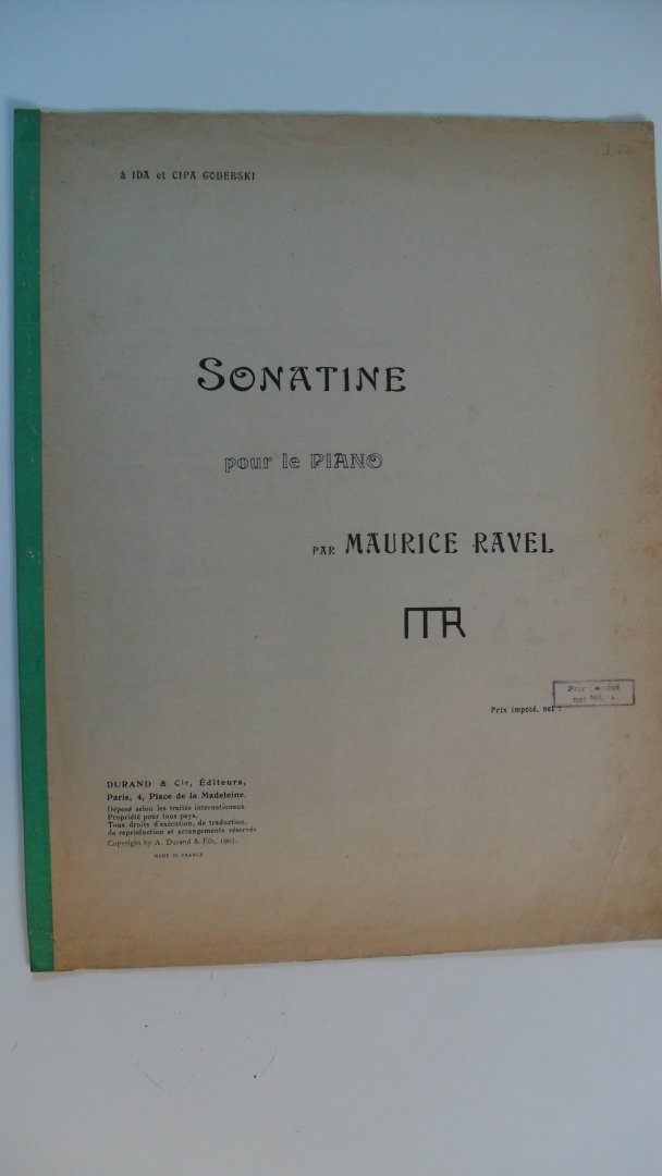 Ravel Maurice - Sonatine pour le piano