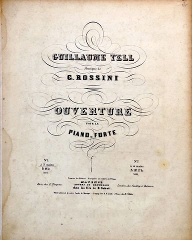 Rossini, G.: - Guillaume Tell. Ouverture. Pour piano. A 2 mains