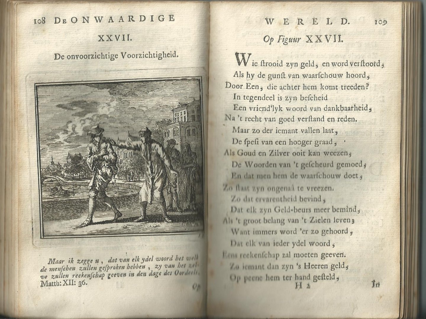 Luyken, Jan (tekst & kopergravures) - De onwaardige wereld, vertoond in vyftig zinnebeelden met godlyke spreuken en stichtelyke verzen