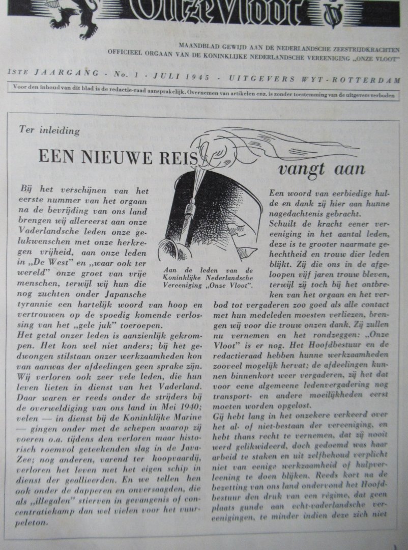 Diverse auteurs - Onze vloot. Maandblad gewijd aan de Nederlandsche Zeestrijdkrachten .