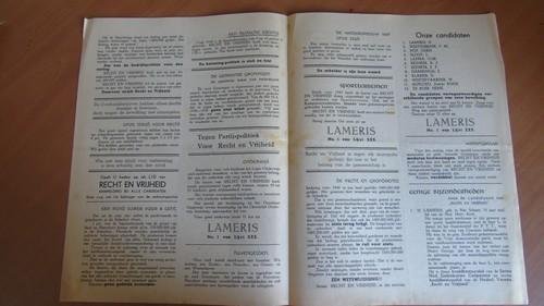 Recht en Vrijheid - Recht en Vrijheid. Verkiezingsblad voor den gemeenteraad op 26 juli 1946 (Groningen)