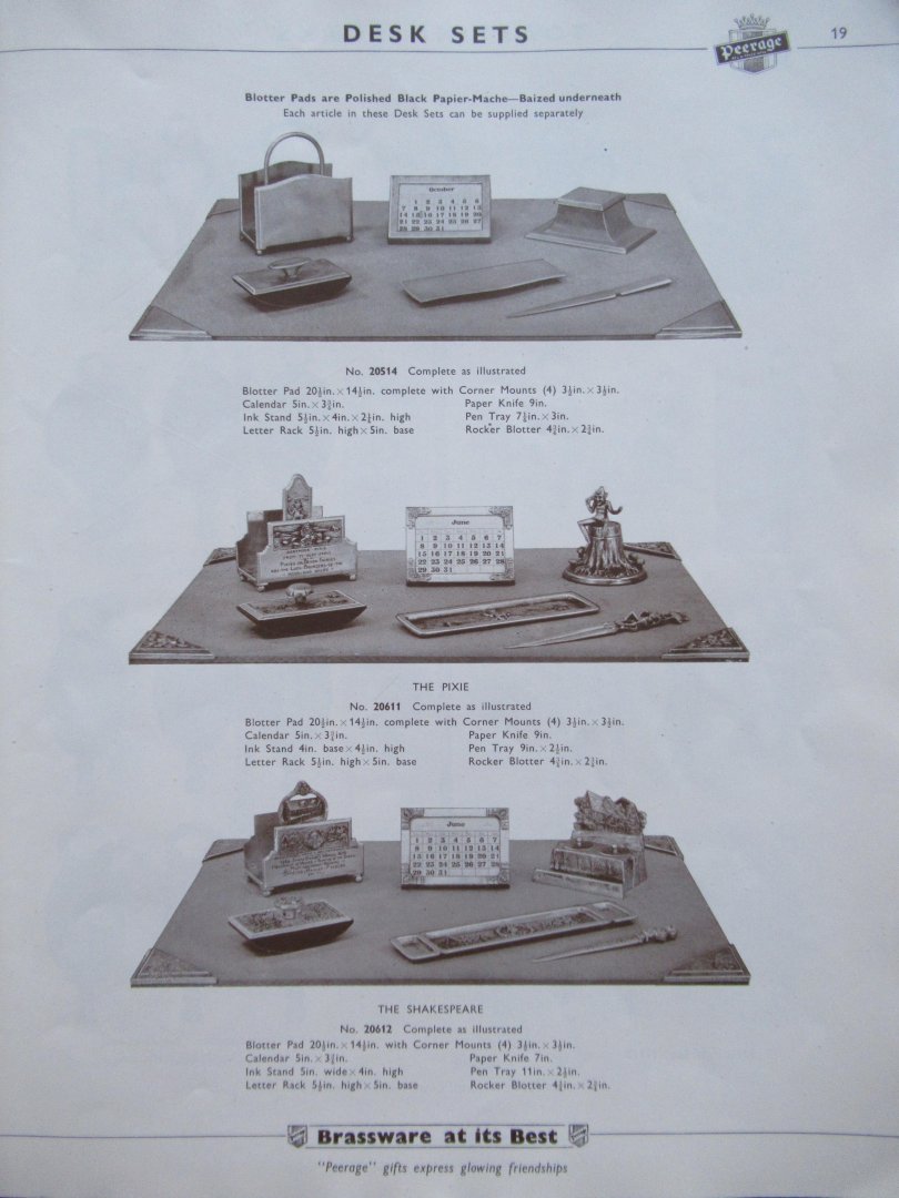 Pearson Page Jewsbury - Peerage Brassware at its best