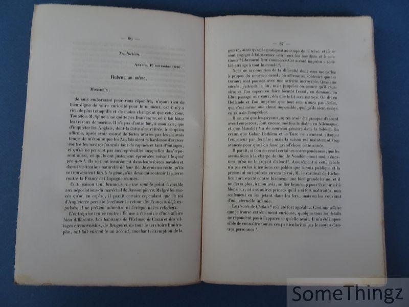 Rubens, Pierre-Paul / Gachet, Émile. - Lettres inédites de Pierre-Paul Rubens : publiées d'après ses autographes: et précédées d'une introduction sur la vie de ce grand peintre, et sur la politique de son temps.