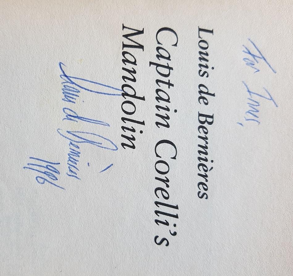 De Bernieres, Louis - Captain Corelli's mandolin SIGNED gesigneerd