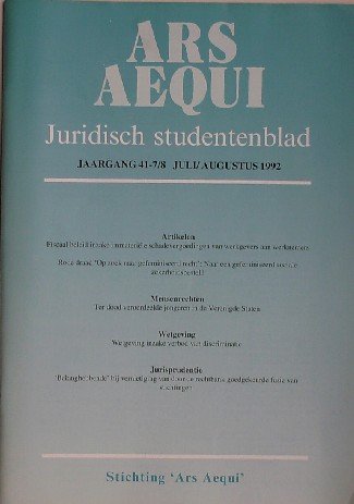 red. - Ars aequi. Juridisch studentenblad. 1992.