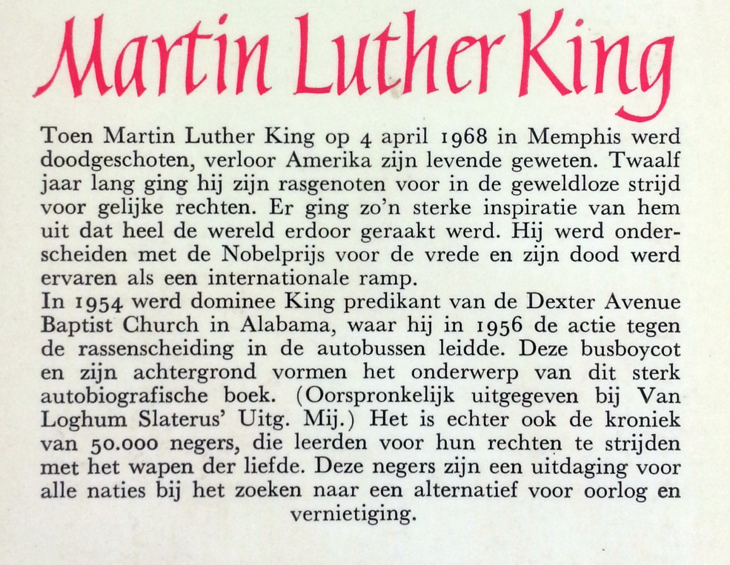 King, Martin Luther - Rosa stond niet op...