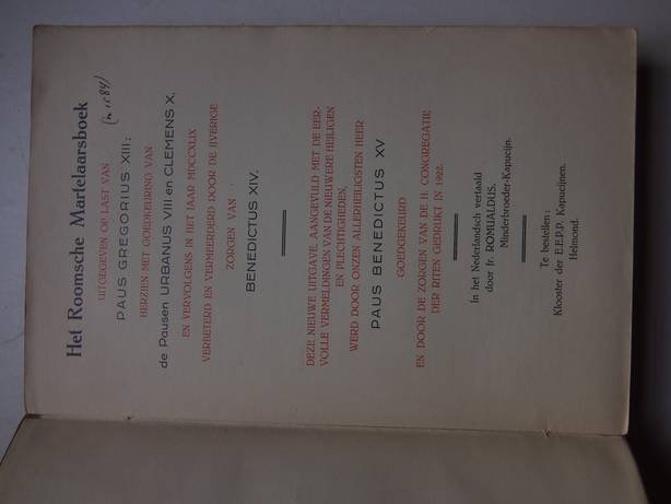 Benedictus XIV. - Het Roomsche Martelaarsboek.