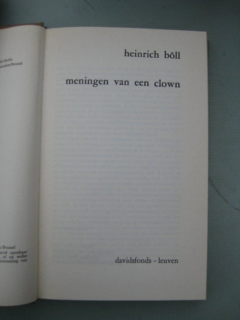 Böll, Heinrich - Meningen van een clown.