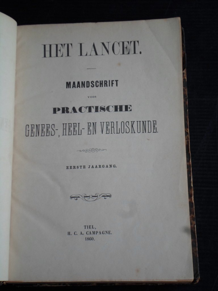  - Het Lancet, Maandschrift voor praktische genees-, heel- en verloskunde