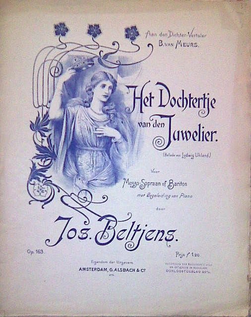 Beltjens, Jos.: - Het dochtertje van den juwelier (Ballade von Ludwig Uhland) voor mezzo-sopraan of bariton met begeleiding van piano. Op. 163