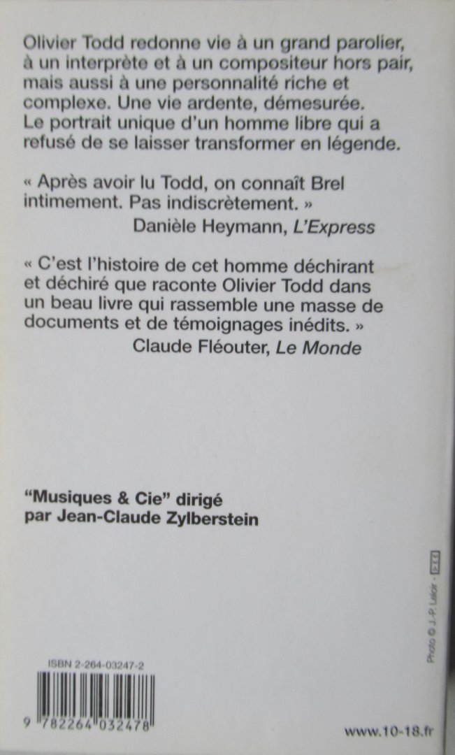 Todd, Olivier - Jacques Brel, une vie