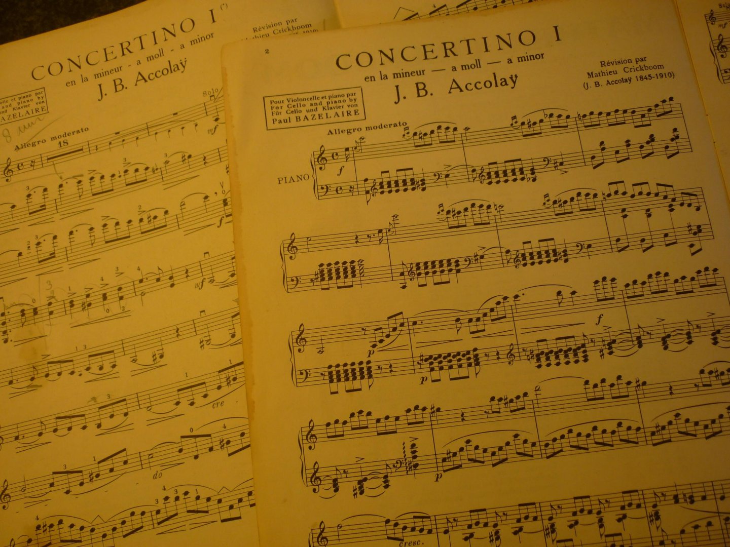 Accolay; Jean-Baptiste - Concertino Nr. 1 la mineur - a minor - a moll; voor: Viool, piano