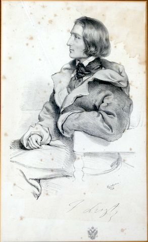 Liszt, Franz und Josef Kriehuber: - [Lithographie, Brustbild nach halblinks] Franz Liszt