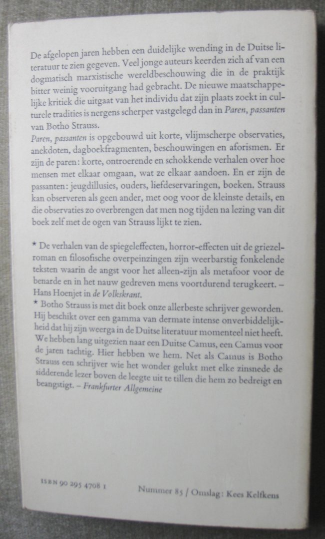 Strauss, Botho - Paren passanten / druk 1