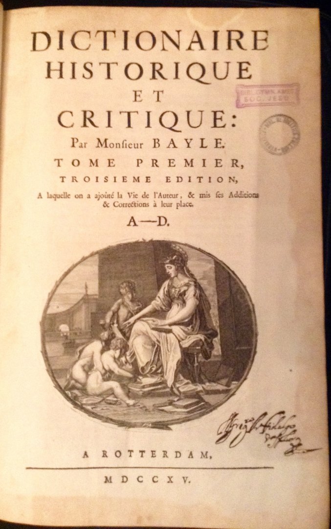 Bayle, Pierre - Dictionaire Historique et Critique