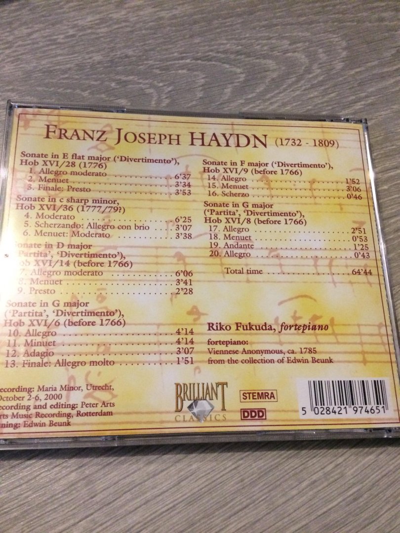 Haydn - Piano Sonatas 28,26,14,6,9,8