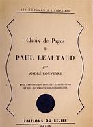 Rouveyre, André - Choix de Pages de Paul Léautaud : avec une introduction, des illustrations et des documents bibliographiques